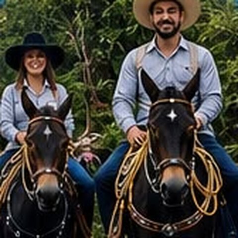 Una pareja cabalgando lado a lado en el sendero